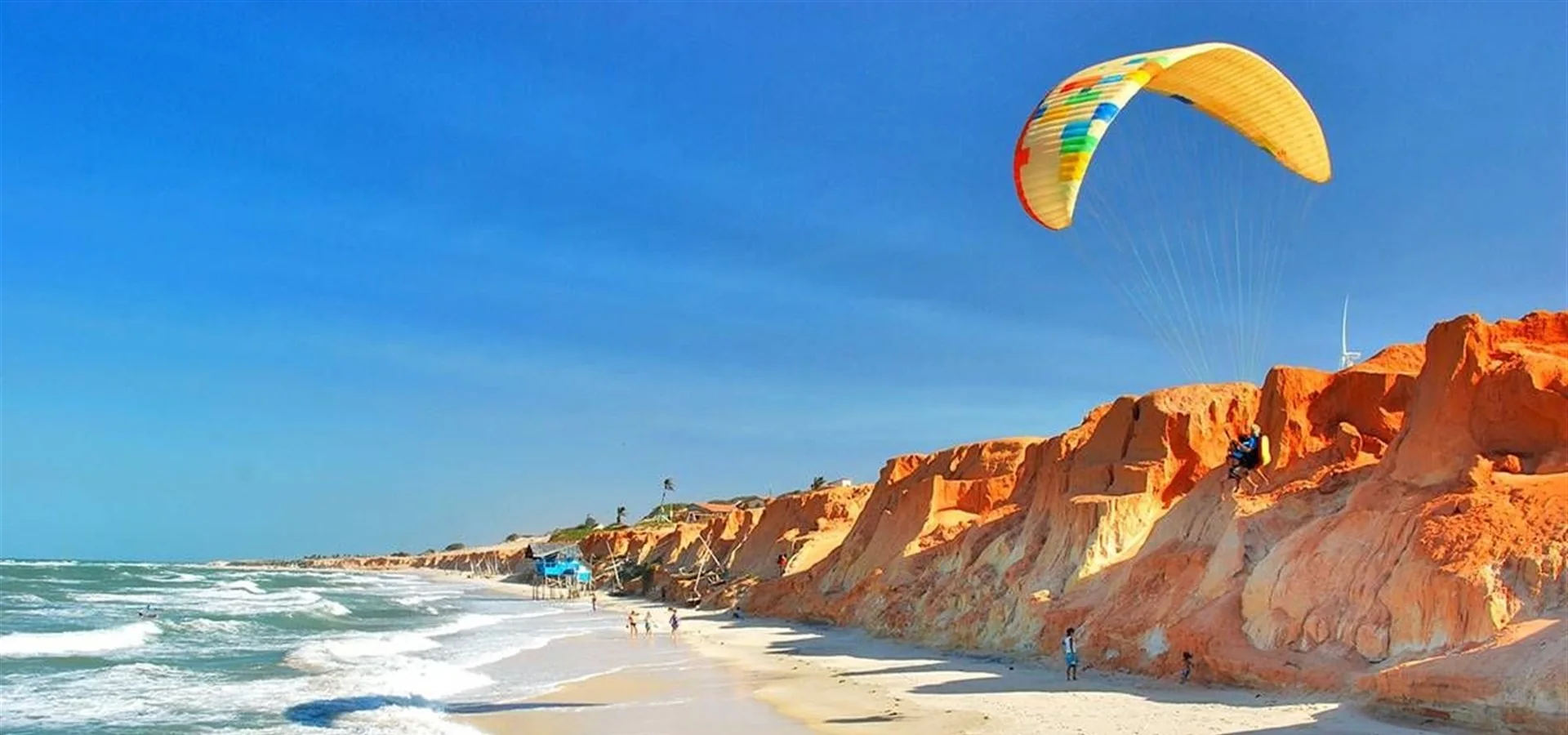 Falésias e praia em passeio saindo de Fortaleza